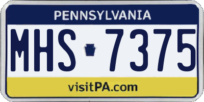PA license plate MHS7375