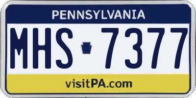 PA license plate MHS7377