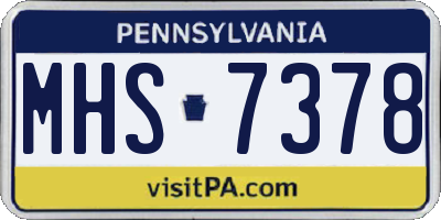 PA license plate MHS7378