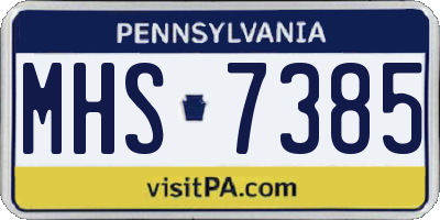 PA license plate MHS7385