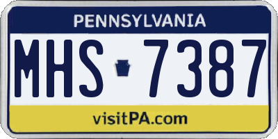 PA license plate MHS7387