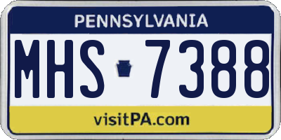 PA license plate MHS7388