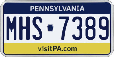PA license plate MHS7389