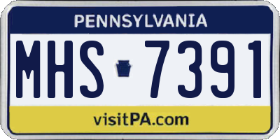 PA license plate MHS7391