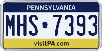 PA license plate MHS7393