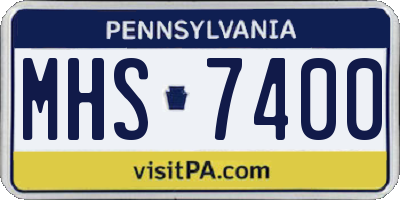 PA license plate MHS7400