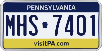 PA license plate MHS7401