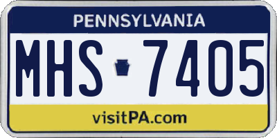 PA license plate MHS7405