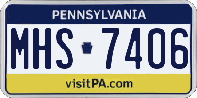 PA license plate MHS7406