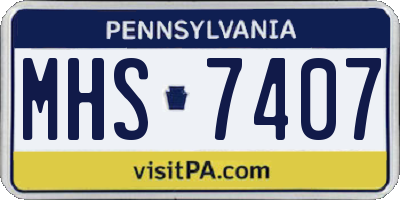 PA license plate MHS7407