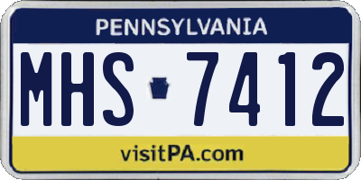 PA license plate MHS7412