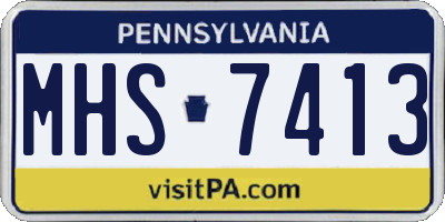 PA license plate MHS7413