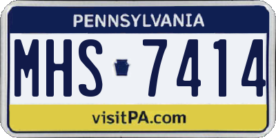 PA license plate MHS7414