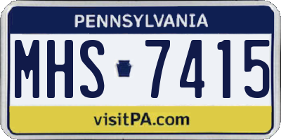 PA license plate MHS7415