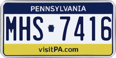 PA license plate MHS7416