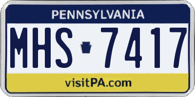 PA license plate MHS7417