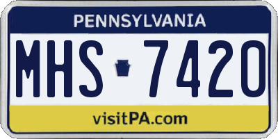 PA license plate MHS7420