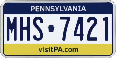 PA license plate MHS7421