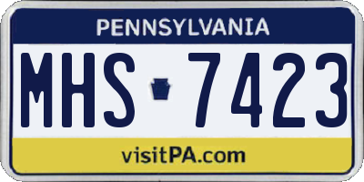 PA license plate MHS7423