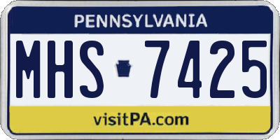 PA license plate MHS7425