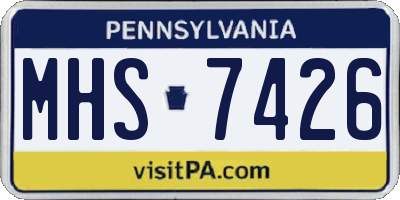 PA license plate MHS7426