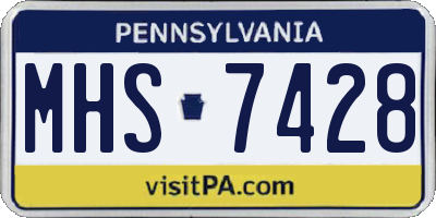 PA license plate MHS7428