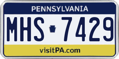PA license plate MHS7429