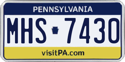 PA license plate MHS7430