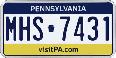 PA license plate MHS7431