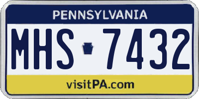 PA license plate MHS7432
