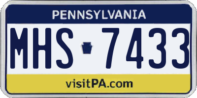 PA license plate MHS7433