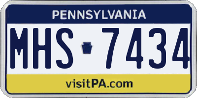 PA license plate MHS7434