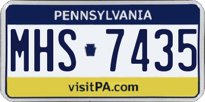 PA license plate MHS7435