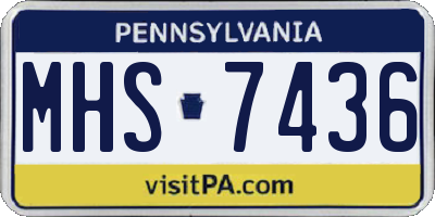 PA license plate MHS7436