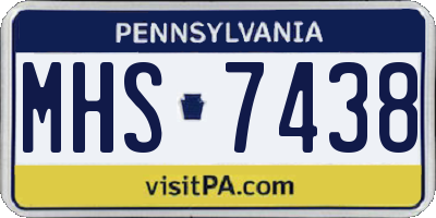 PA license plate MHS7438