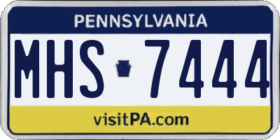 PA license plate MHS7444