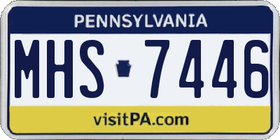 PA license plate MHS7446