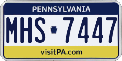 PA license plate MHS7447