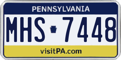 PA license plate MHS7448