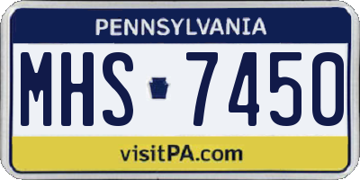 PA license plate MHS7450