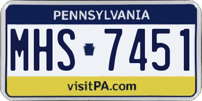 PA license plate MHS7451