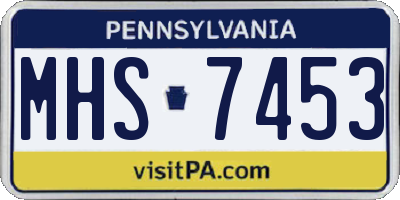 PA license plate MHS7453