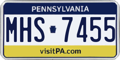 PA license plate MHS7455