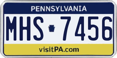PA license plate MHS7456