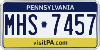 PA license plate MHS7457