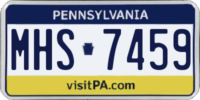 PA license plate MHS7459