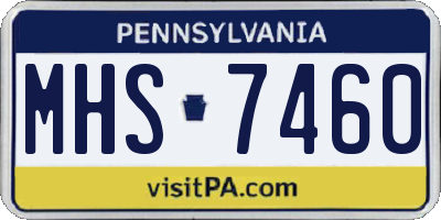 PA license plate MHS7460