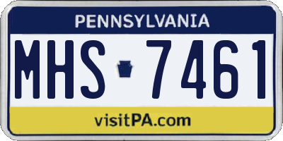 PA license plate MHS7461