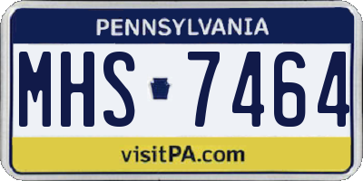 PA license plate MHS7464
