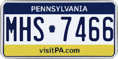 PA license plate MHS7466